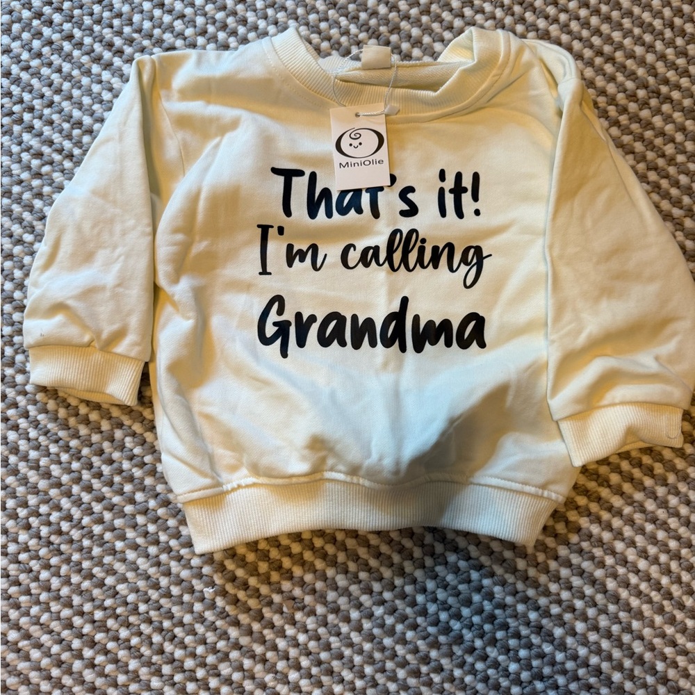 Cream Kids Sweatshirt "That's it! I'm calling Grandma"